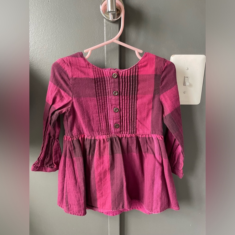Burberry pink Nova Check button-down toddler dress 2